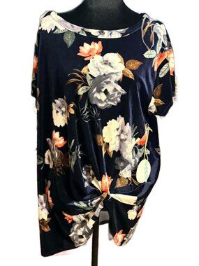 NWT Hummingbird Stretch Velvet Blouse